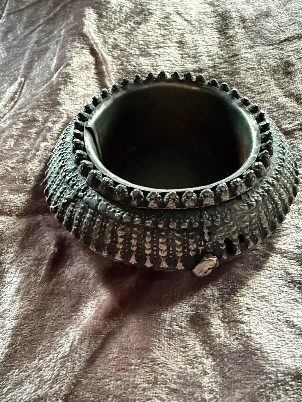 Vintage Bedouin bracelet/anklet made into into a dis/candle holder